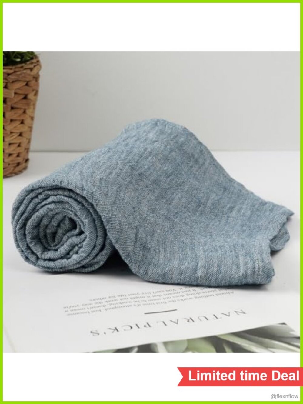 100% Flax Linen Bath Towel 33.5x53 Lightweight Quick Dry Hair Towel